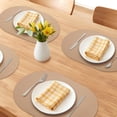 thumbnail image 2 of Oval Placemats Set of 4 Vinyl Placemats for Kitchen Dining Washable Heat Resistant Table Placemats Wipeable Table Mat Yellow 17.7x11.8inch, 2 of 6
