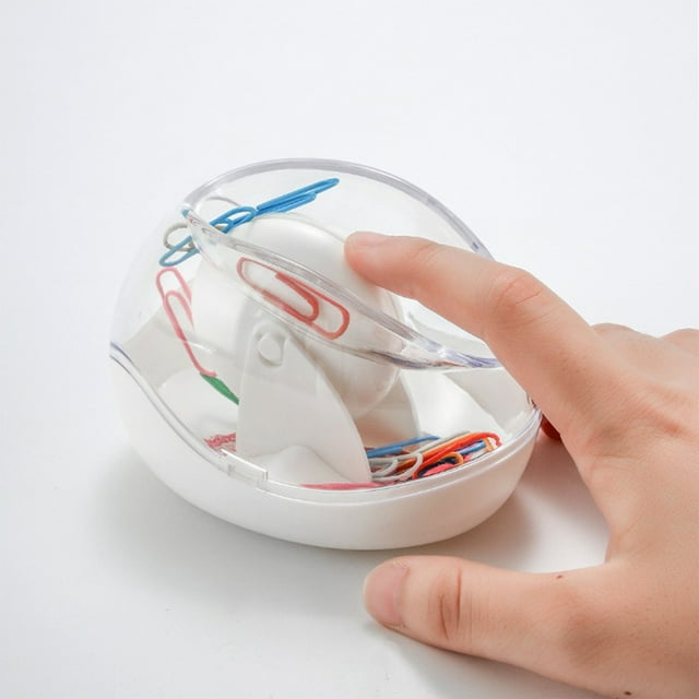 Soporte magnético para clips con dispensador de clips y organizador de escritorio para oficina, escuela y hogar.