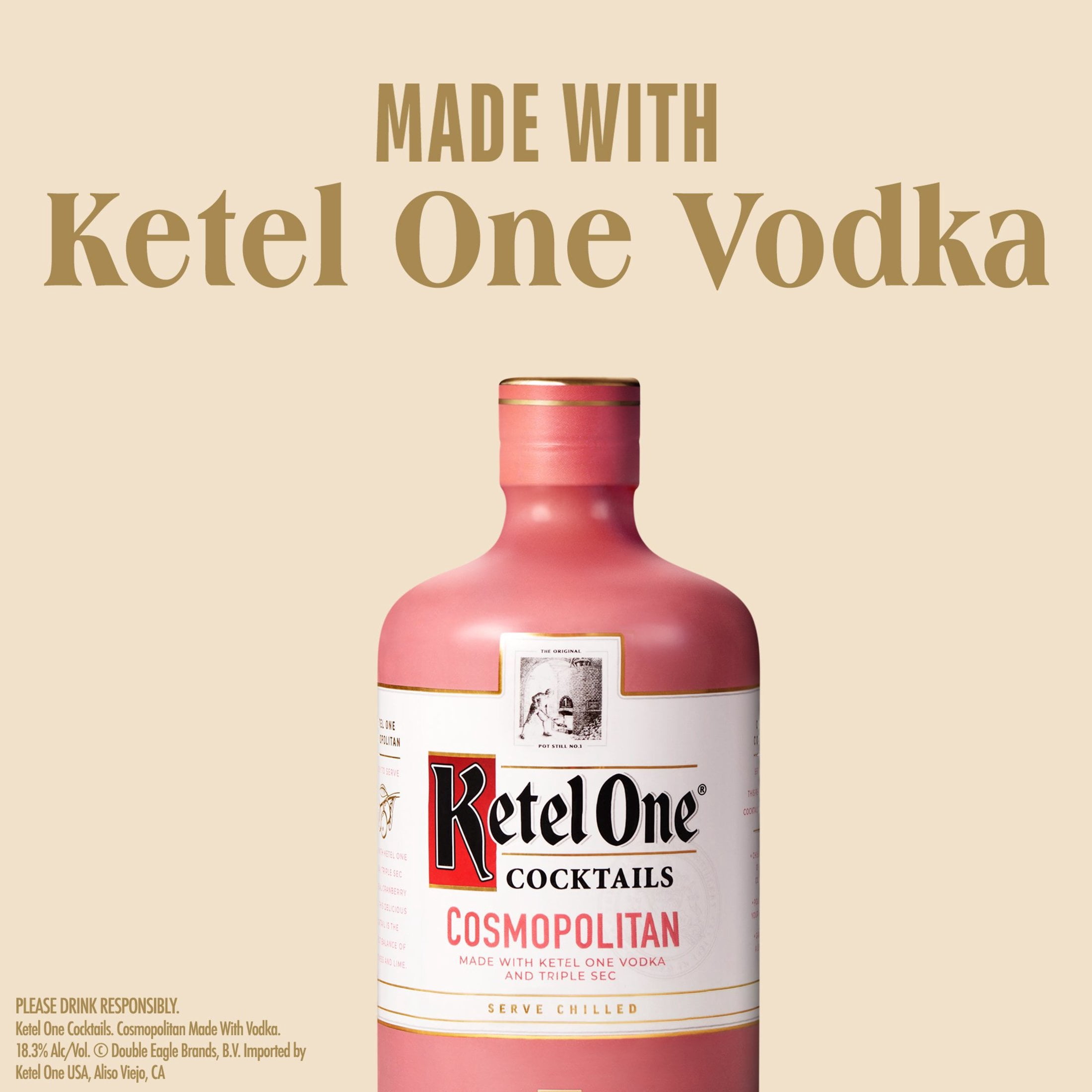 Ketel One Cosmopolitan Cocktail (Made with Ketel One Vodka), 750 mL, 18% ABV