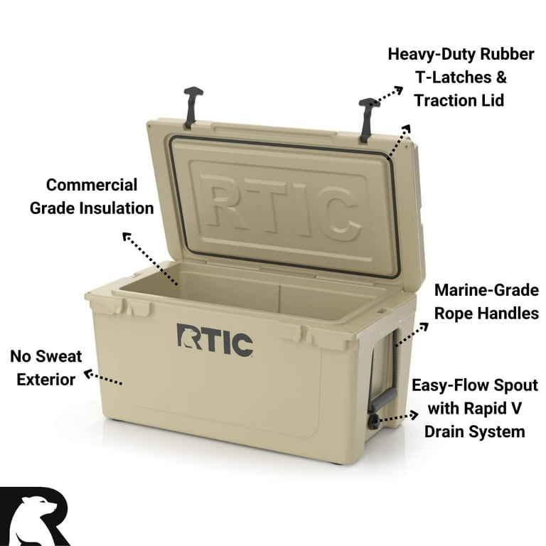 RTIC Outdoors Hard Cooler Tan 65-Quart Insulated Personal Cooler