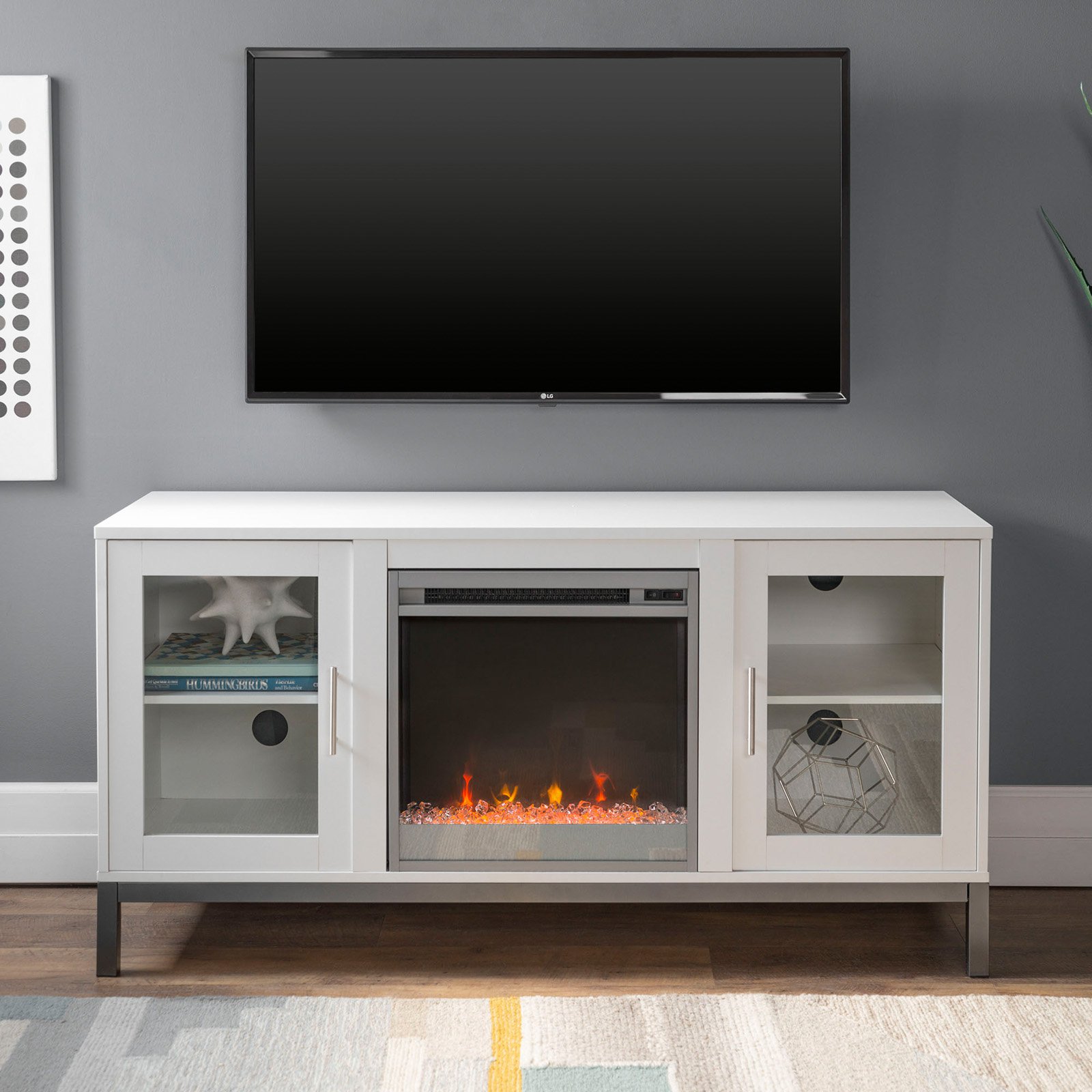 Walker Edison Avenue Wood Fireplace TV Stand - image 4 of 11