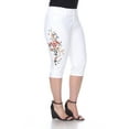 thumbnail image 2 of Women's Plus Size White Embroidered Capri Jeans, 2 of 6