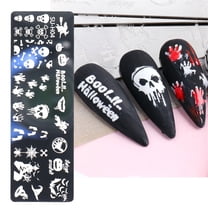 Halloween Nail Stamping Plates Art Templates Manicure Stamper Stencil Kit Design Tool
