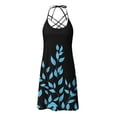 thumbnail image 5 of Womens Summer Dresses Casual Women's Summer Fashion Printed Sleeveless Suspenders Pullover Ladies Dress Light Blue M, 5 of 5