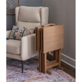 thumbnail image 2 of Linon Acacia Wood Five Piece Tray Table Set with Planked Distressed Top in Gray, 2 of 16