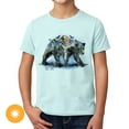 thumbnail image 2 of Del Sol Youth Boys Premium Crew Tee - Bear Scene, Ice Blue T-Shirt - Changes from Black to Vibrant colors in the Sun - 100% Combed, Ring-Spun Cotton, Relaxed Fit, 2 of 3