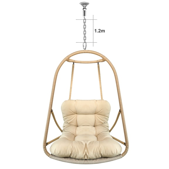 Swing Egg Chair with C Bracket Cushion Cup Holder Indoor Outdoor