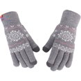 thumbnail image 1 of Guantes de invierno con pantalla táctil para mujer y niña, guantes de punto suaves y cálidos, 1 of 5