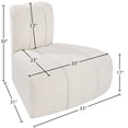 thumbnail image 3 of Meridian Furniture Arc Cream Boucle Fabric Reverse Corner, 3 of 9