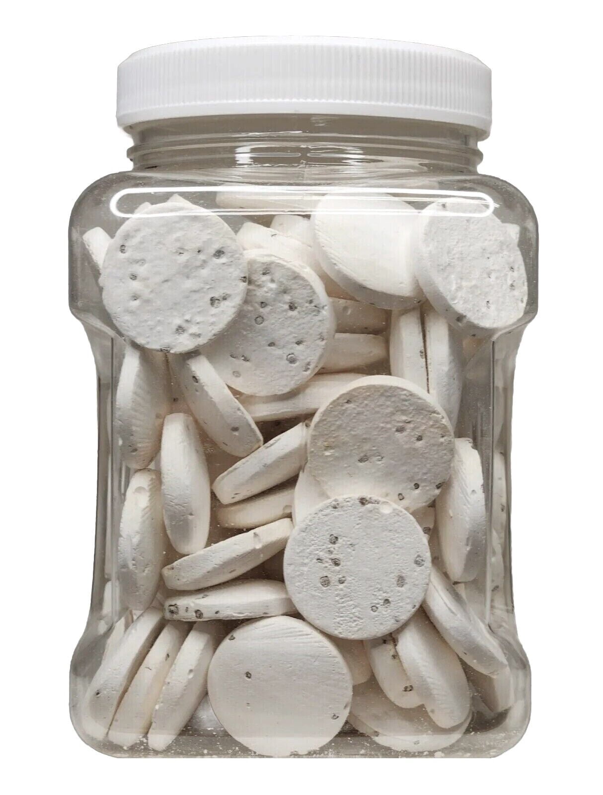 Calcium Enriched Sinking Feeder Disks and Holiday Feeding Food for Shrimp, Snails, Crabs, Crayfish, Hermit Crabs, Plecos, Catfish, all Tropical Fish. 100 Small Discs.... Small Jar