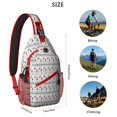 thumbnail image 5 of Sling Backpack,White Christmas Deer and Tree Pattern Sling Bag with Water Bottle Holder,Waterproof Sling Bag for Men/Women with Headphone Jack for Hiking,Travel, 5 of 6