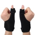 thumbnail image 4 of 1 par de protectores de dedos para lesiones del pulgar, daños en la vaina, placa de acero de compresión, equipo de protección fijo para bádminton, baloncesto, deportes, negro, 4 of 10