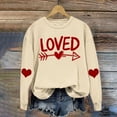 thumbnail image 2 of RKSTN Sweat-Shirt pour Femmes 2024 Saint-Valentin Imprimé Cœur Couleur Unie Col Rond Manches Longues Coupe Ample Blouse Tops, 2 of 6