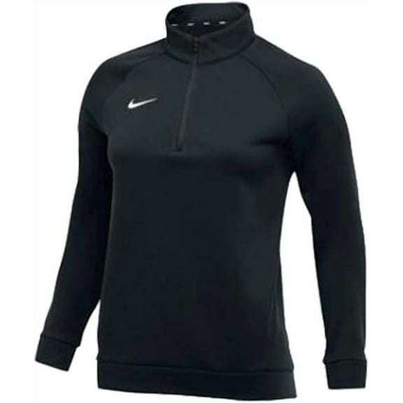 Nike Women's Therma Training Top 1/2-zip Mock-Neck Raglan Sleeves Black/White Size Small