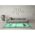 thumbnail image 3 of Ahgly Company Machine Washable Indoor Rectangle Animal Turquoise Blue Traditional Area Rugs, 8' x 12', 3 of 4