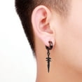 thumbnail image 6 of GROFRY Smooth 1 Pair Men Earrings Solid Color Sword Shape Punk Style Portable Drop Earrings for Daily Wear, 6 of 8