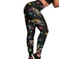thumbnail image 4 of DISNIMO Sea Turtle Floral Printed Yoga Pants Leggings for Women, High Waisted Yoga Pants Tummy Control, Athletic Workout Leggings for Sport Yoga Gym, Black, M, 4 of 6