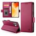 thumbnail image 5 of Designed for iPhone 16 Wallet Case, with Card Slots Strong Magnetic Closure PU Leather Flip Fold Shockproof Kickstand Durable Purse Flip Case for iPhone 16 - Winered, 5 of 7