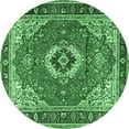 thumbnail image 1 of Ahgly Company Indoor Round Persian Emerald Green Traditional Area Rugs, 8' Round, 1 of 4
