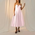 thumbnail image 3 of Efsteb Cocktail Dresses for Women Strapless Corset Dress Solid Color Tube Maxi Dresses Evening Party Wedding Guest Dress (Pink,S), 3 of 8