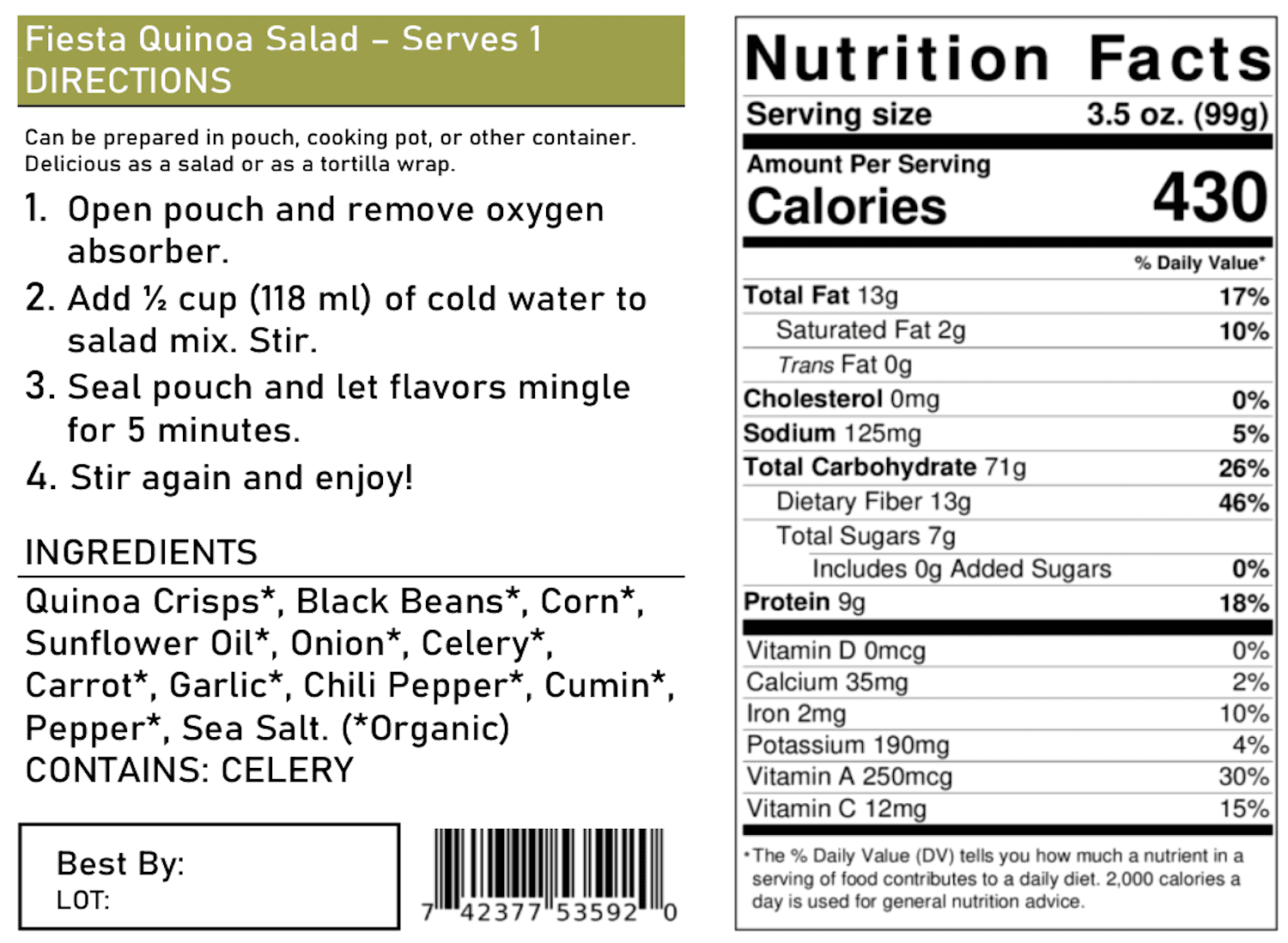 Outdoor Herbivore Backpacking Meal 3-Pack Set (Vegan)