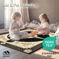 thumbnail image 4 of ODIKA 4'x6' Machine Washable Non-Slip Area Rug, Vintage Prairie Compass Featuring Elegant Beige and Onyx Design High Traffic Rug, Black, 52289, 4 of 7