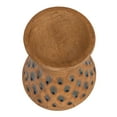 thumbnail image 5 of Creative Co-Op 6.5 Inches Debossed Terra-cotta Candle Pillar Holder for 3 Inches Pillar, Natural and Blue, 5 of 5