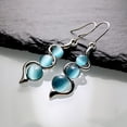 thumbnail image 4 of Earrings for Women Ladies Creative Curve Line Fashion Personalized Cat Eye Gem Wavy Jewelry Gifts, 4 of 6