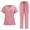 Pink, variant on S-2XL Women's Quick-Dry Nurse Uniform Medical Uniform V-Neck Comfort Stretch Medical Uniform Set