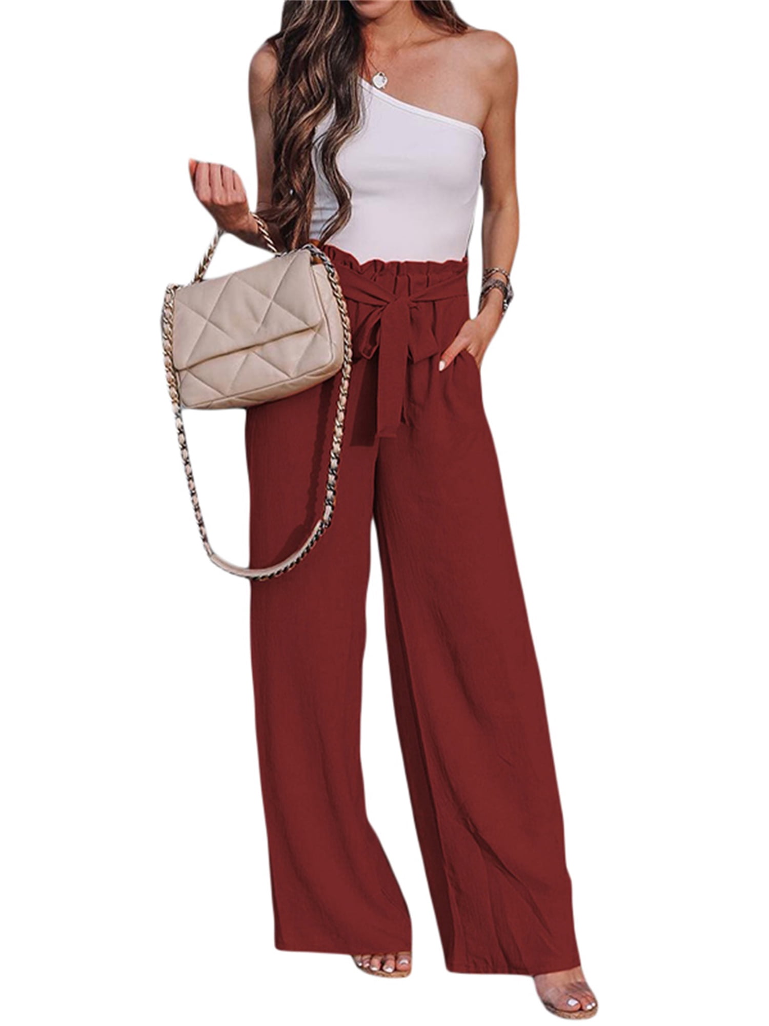 Trousers Fashion Solid Color Bandage 