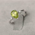 thumbnail image 4 of HeartsAndYou 1.6ct Natural Green Peridot & Diamond Ring Milgrain Trilogy 14k SOLID White Gold, 4 of 8