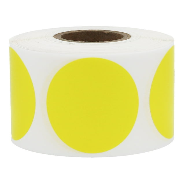 Autocollants Ronds Hot Yellow Circle Dot / 1.5 Pouces Pouces Rond / Lot de 500