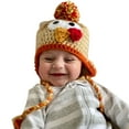 thumbnail image 5 of Rdhnmea Thanksgiving Baby Hat, Turkey Pattern Bobbles Warm Knitted Earflap Beanie Winter Cap for Cosplay Photo Props, 5 of 8