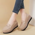 thumbnail image 4 of Khaki Women'S Casual Sneakers Wedge Heels Thick Sole Breathable Round Toe Comfortable Platform Slip On Walking Shoes 37, 4 of 9