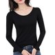 thumbnail image 1 of Ropa interior térmica femenina de manga larga, cómoda camisa de otoño invierno, ropa interior, lencería cálida, camiseta interior para mujer Prendas para la parte del cuerpo 2 piezas negro L Minnieouse AP013721-01, 1 of 6