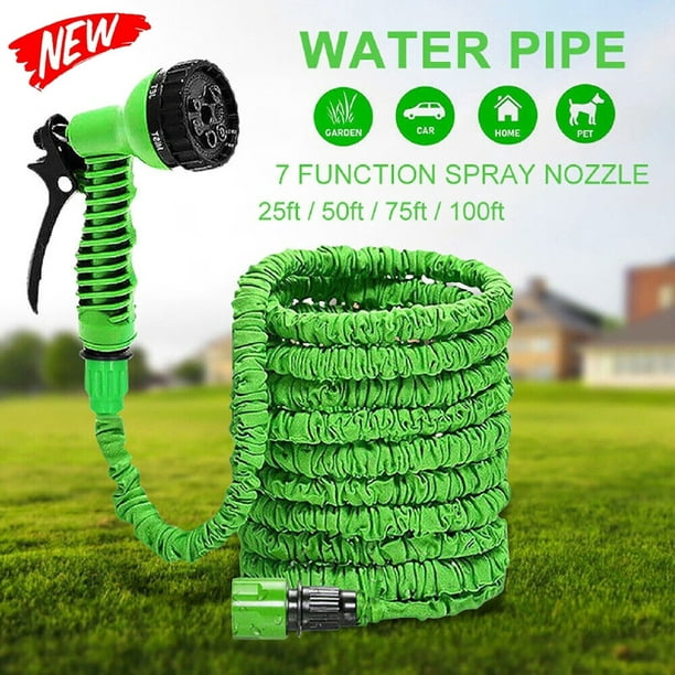 Expandable Flexible Garden Magic Water Hose Pipe Spray Gun Garden Hose Pipe-50FT-Green  