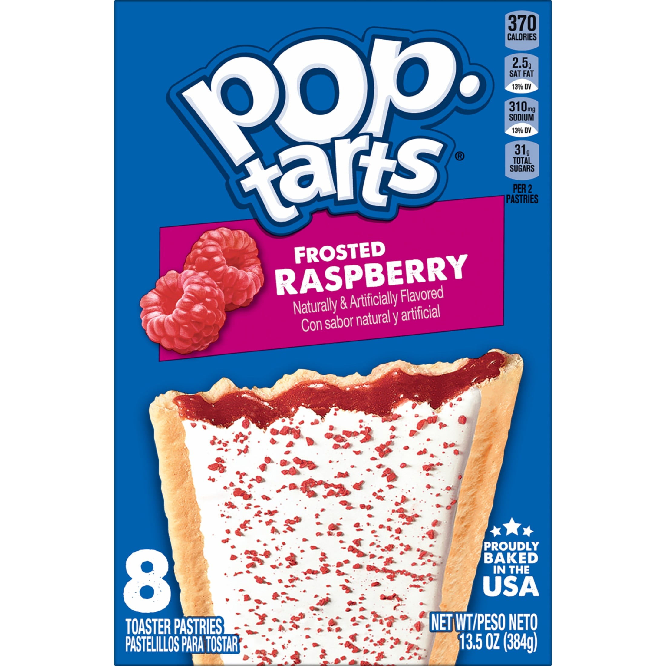 (12 pack) Pop-Tarts Frosted Raspberry Toaster Pastries, Breakfast Foods, Shelf-Stable, 13.5 oz (8 Count)