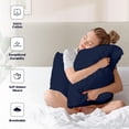 thumbnail image 3 of SGI Bedding 600 TC Pillowcase Set Navy Blue Color 2 Piece Queen Size, 3 of 5