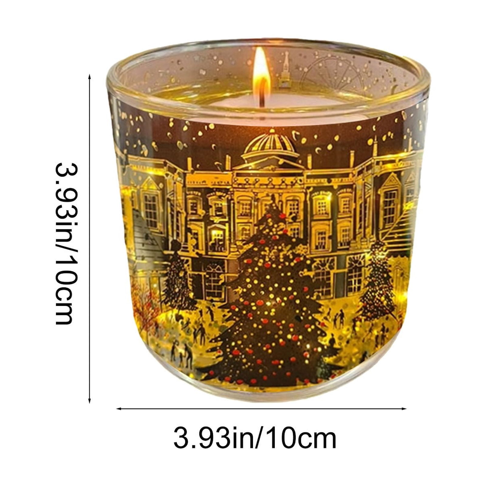 Hometravel Christmas Scented Candle Gift, Glass Jar with Light Sensor and Heat Reactive Wax, London Street Design for Home, Xmas Tree, Women's Present