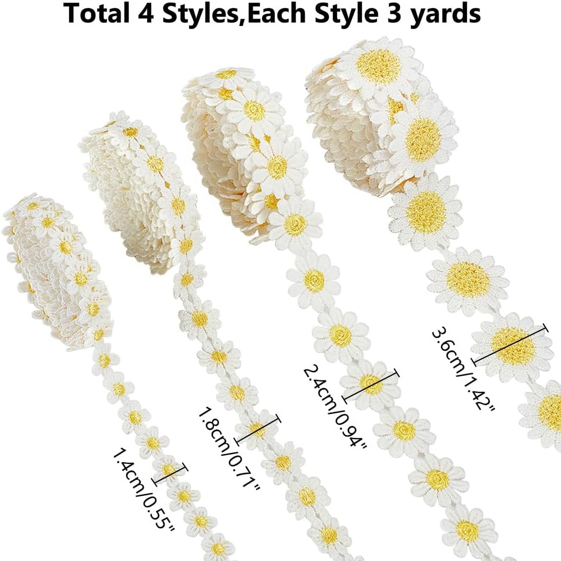 10 Yards 3D Chiffon Flower Lace Trim – Creamy White, 2.16 Inch Wide For Clothing & DIY Decor