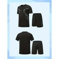 thumbnail image 6 of Six Piece Sports Suit Men's Running And Fitness Clothes Breathable Short Sleeved Ice Silky T-shirt Quick Drying Clothes Basketball Equipment Vest Summer Sports Gym Yoga Daily Wear Holiday Gifts, 6 of 12