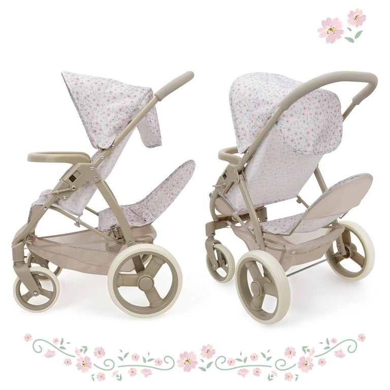 509 Crew: Little Flora - Mabelle Duo Twin Doll Stroller - Flower