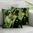 thumbnail image 3 of Nawypu  Vintage St Patrick's Day Pillow Covers Victorian Irish Couple with Green Clover Shamrock - Retro Love Cushion Cover for Home Sofa Couch Decor, 3 of 5