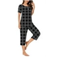 thumbnail image 2 of Otvok Womens Short Sleeve Sleepshirt and Pants Sets Loungewear Pajamas with Pockets, 2 of 6