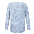 thumbnail image 5 of Holzkary 3/4 Sleeve Tops for Women Casual Flowy Printed Boho Peasant Tshirts Lightweight Fall Trendy Hiking Party Beach Blouses New Printed Loose Large Size Long Sleeved T Shirt Light Blue S, 5 of 5