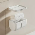 thumbnail image 2 of Bathroom Storage Organization Plastic Tissue Storage Rack Toilet Tissue Box Toilet Paper Box Wall Mounted Non Perforated Roll Box Toilet Transparent Roll Box Storage Rack Translucent Storage Cabinet, 2 of 9