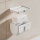 thumbnail image 2 of Toilet Tissue Box Toilet Paper Box Wall Mounted Non Perforated Roll Box Toilet Transparent Roll Box Storage Rack Translucent Storage Cabinet, 2 of 9