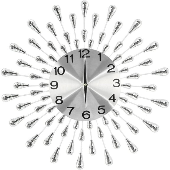 Miumaeov Large Crystal Wall Clock for Living Room Decor Modern Silent Wall Clock Dia 50cm
