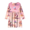 thumbnail image 5 of Xdegoge Chic Easter Dress for Kids Girls Bunny Polka Dot Egg Printed Tween Spring Sundress Knee Length A Line Long Sleeve Cute Holiday Festival Party Outfit Casual Play Wear for Teen, 5 of 7