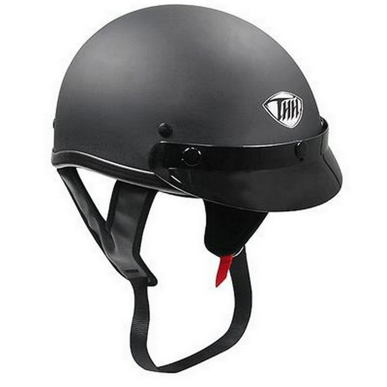 THH T-70 Ultra Motorcycle Half Helmet Flat Black SM